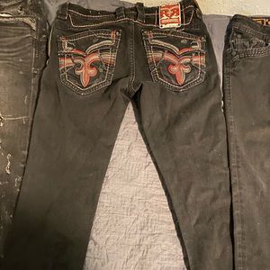 Black and Red Rock Revival jeans